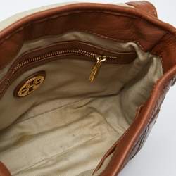 Pre Owned Tory Burch Brown Leather Amanda Crossbody Bag