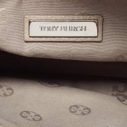 Pre Owned Tory Burch Grey Pebbled Leather Thea Camera Crossbody Bag