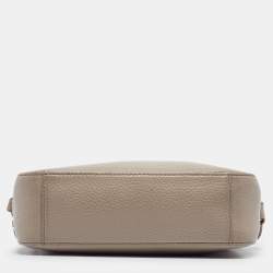 Pre Owned Tory Burch Grey Pebbled Leather Thea Camera Crossbody Bag