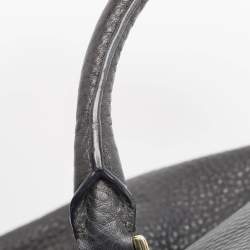 Pre Owned Tory Burch Black Pebbled Leather Side Zip Satchel