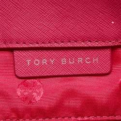 Pre Owned Tory Burch Pink Leather Large York Buckle Tote