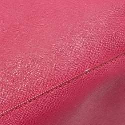 Pre Owned Tory Burch Pink Leather Large York Buckle Tote