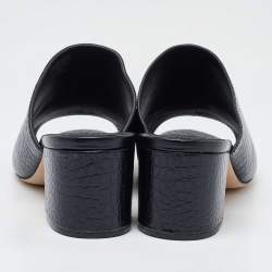 Tory Burch Black Croc Embossed Leather Mules Size 38