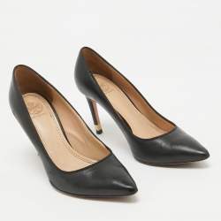 Tory Burch Black Leather Pointed Toe Pumps Size 36.5 