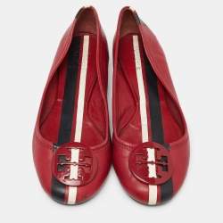 Tory Burch Red Leather Ballet Flats Size 37.5