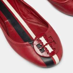 Tory Burch Red Leather Ballet Flats Size 37.5