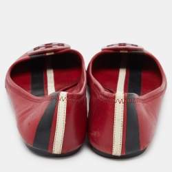 Tory Burch Red Leather Ballet Flats Size 37.5