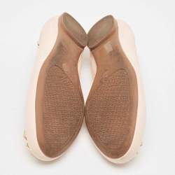 Tory Burch Pink Leather Melinda Scrunch Ballet Flats Size 38.5