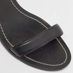 Pre Owned Tory Burch Black Leather Slingback Sandals Size 39.5