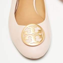 Pre Owned Tory Burch Light Pink Leather Benton Ballet Flats Size 38.5 