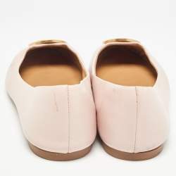 Pre Owned Tory Burch Light Pink Leather Benton Ballet Flats Size 38.5 