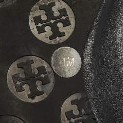 Pre Owned Tory Burch Navy Blue Leather Reva Ballet Flats Size 41.5