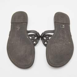 Pre Owned Tory Burch Black Leather Miller Thong Flats Size 38.5