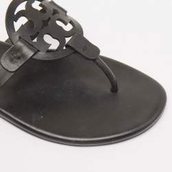 Pre Owned Tory Burch Black Leather Miller Thong Flats Size 38.5