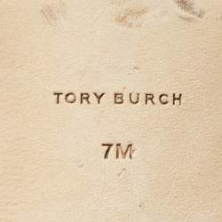 Pre Owned Tory Burch Black Leather Bombe Miller Slide Sandals Size 37.5