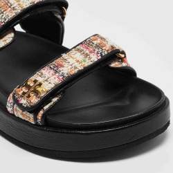 Tory Burch Multicolor Tweed and Leather Kira Sport Sandals Size 39.5