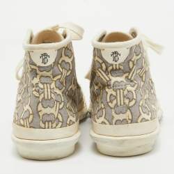 Tory Burch Two Tone Fabric High Top Sneakers Size 39.5