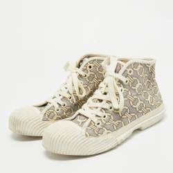 Tory Burch Two Tone Fabric High Top Sneakers Size 39.5