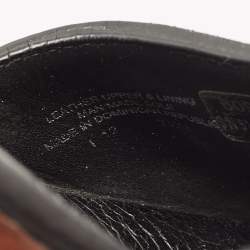 Pre Owned Tory Burch Black Leather Wedge Sandals Size 38