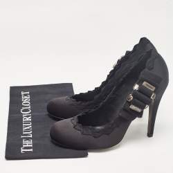 Tory Burch Black Satin Embellished Bow Pumps Size 41