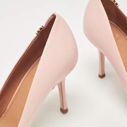 Pre Owned Tory Burch Pink/Black Leather Penelope Pointed Toe Pumps 37