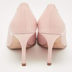 Pre Owned Tory Burch Pink/Black Leather Penelope Pointed Toe Pumps 37