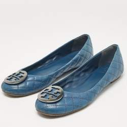 Tory Burch Blue Leather Ballet Flats Size 40