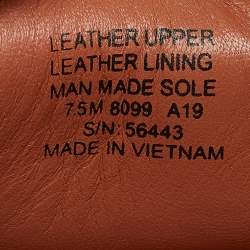 Pre Owned Tory Burch Brown Leather Kira Slip On Loafers Size 37.5