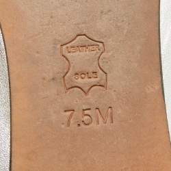 Pre Owned Tory Burch Silver Leather Reva Crystals Ballet Flats Size 37.5