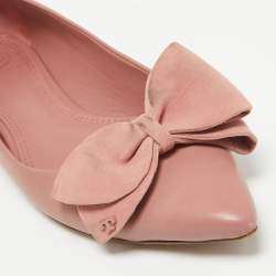 Tory Burch Pink Leather and Suede Ballet Flats Size 36.5