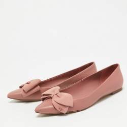 Tory Burch Pink Leather and Suede Ballet Flats Size 36.5