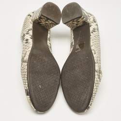 Pre Owned Tory Burch Multicolor Python Embossed Leather Chelsea Block Heel Pumps Size 38.5