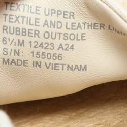 Pre Owned Tory Burch White Canvas Espadrille Flats Size 36.5