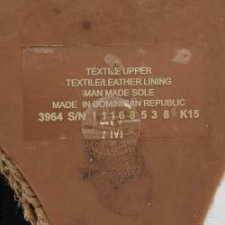 Pre Owned Tory Burch Black Canvas Wedge Pumps Size 37