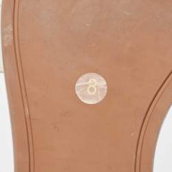 Pre Owned Tory Burch White Leather Everly Flat Slides Size 38.5