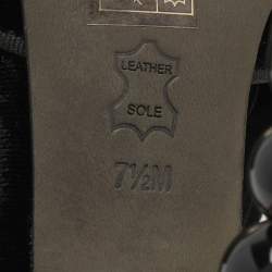 Pre Owned Tory Burch Black Velvet Clara Bow Pumps Size 37.5