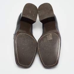 Pre Owned Tory Burch Black Leather Perrine Loafer Pumps Size 40.5