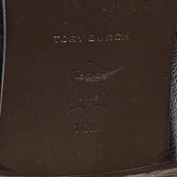 Pre Owned Tory Burch Black Leather Perrine Loafer Pumps Size 40.5