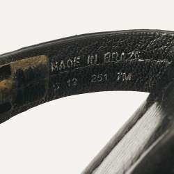 Pre Owned Tory Burch Black Leather Logo Miller Thong Flats Size 37