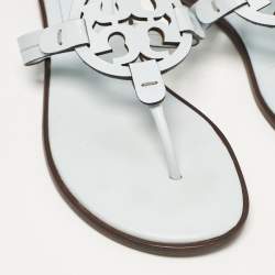 Pre Owned Tory Burch Light Blue Leather Miller Thong Flats Size 39