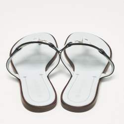 Pre Owned Tory Burch Light Blue Leather Miller Thong Flats Size 39