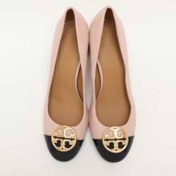 Tory Burch Pink Leather Patent Leather Chelsea Block Heel Pumps 40