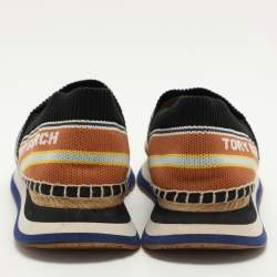 Tory Burch Multicolor Stretch Fabric Daisy Logo Espadrille Slip On Sneakers 37