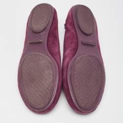 Tory Burch Purple Suede Minnie Travel Ballet Flats Size 39