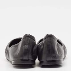 Pre Owned Tory Burch Black Patent and Leather Shelby Ballet Flats Size 38.5