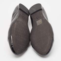 Pre Owned Tory Burch Black Patent and Leather Shelby Ballet Flats Size 38.5