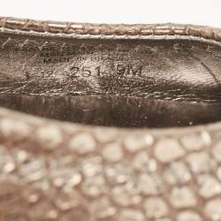 Tory Burch Metallic Snakeskin Embossed Leather Minnie Ballet Flats Size 39.5