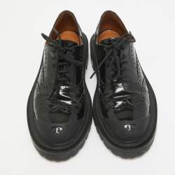 Pre Owned Tory Burch Black Leather Lace Up Derby Size 38