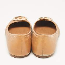 Tory Burch Brown Leather Reva Ballet Flats Size 39.5