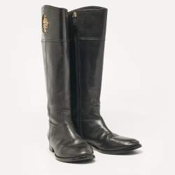 Tory Burch Black Leather Knee Length Boots Size 39.5